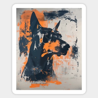 Dobermann grunge portrait Sticker